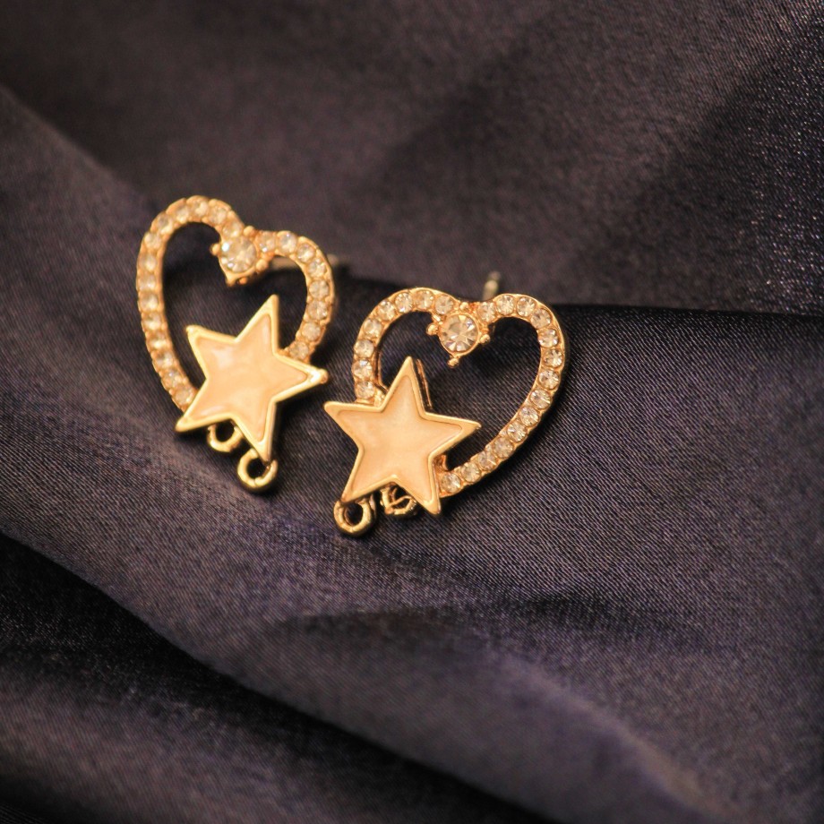 Earrings Salty | Heart Star Stud Earrings