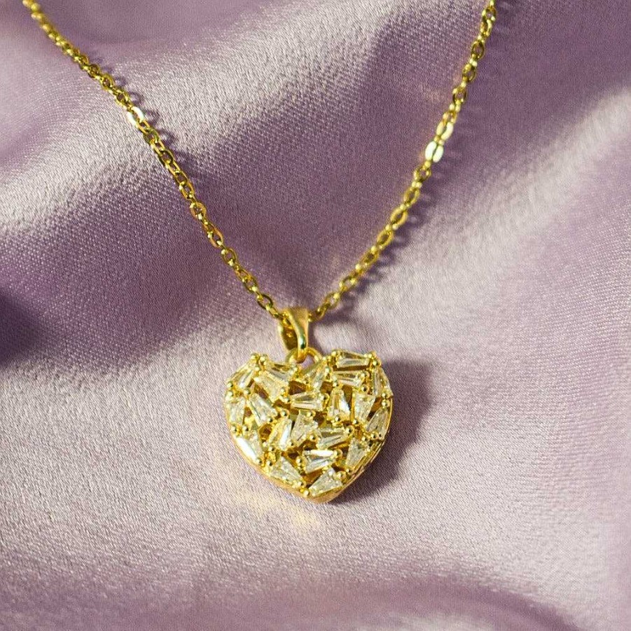 Necklaces Salty | Lustrous Love Charm Necklace