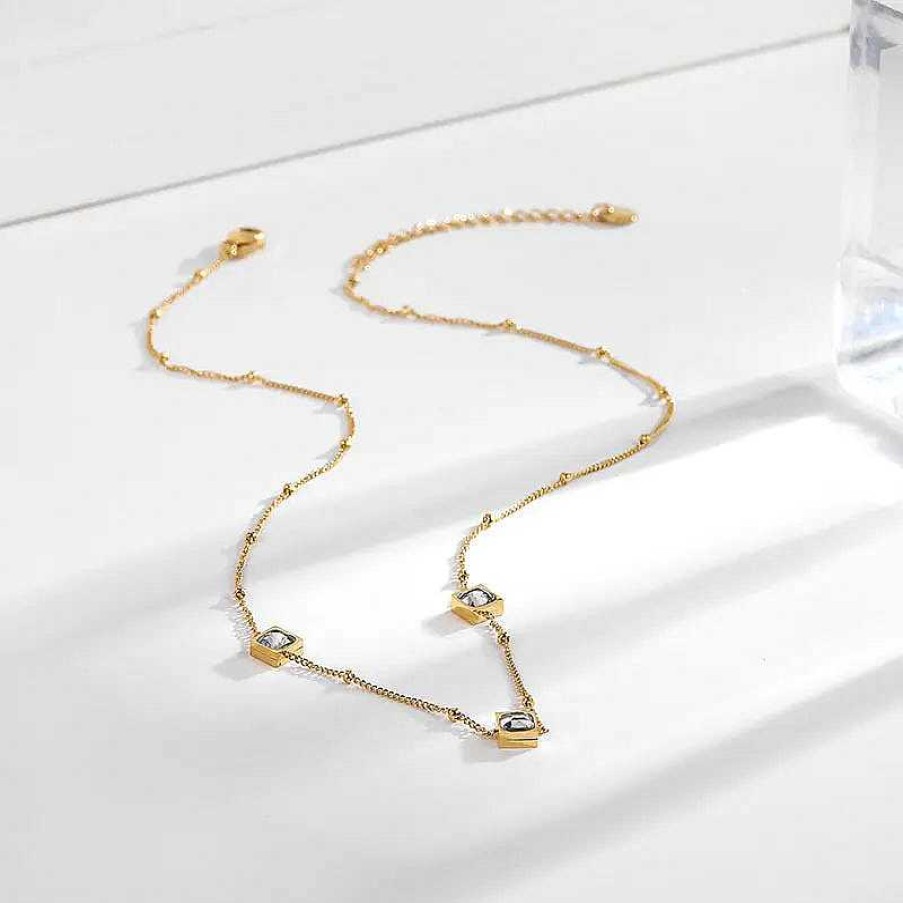 Necklaces Salty | Supercali Diamond Necklace - Gold