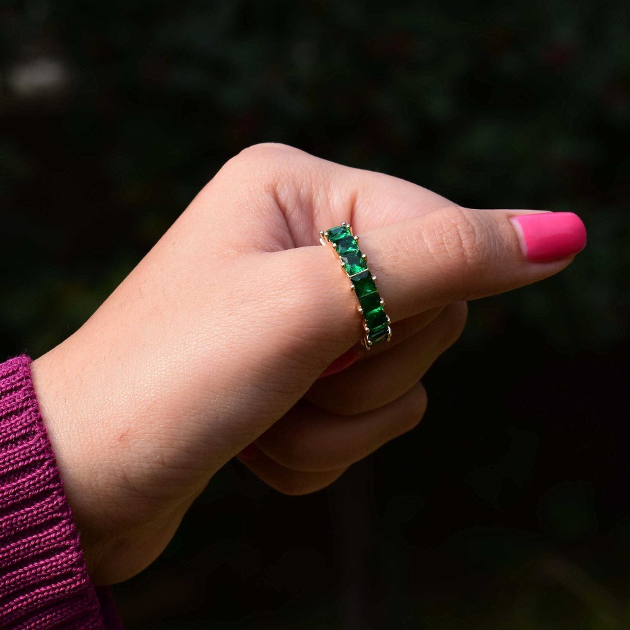 Rings Salty | Emerald Cubic Tennis Ring