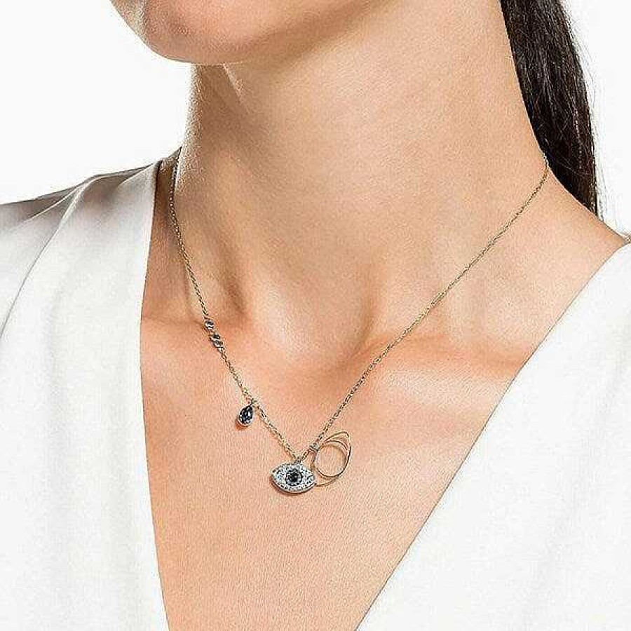 Necklaces Salty | Sapphire Evil Eye Necklace