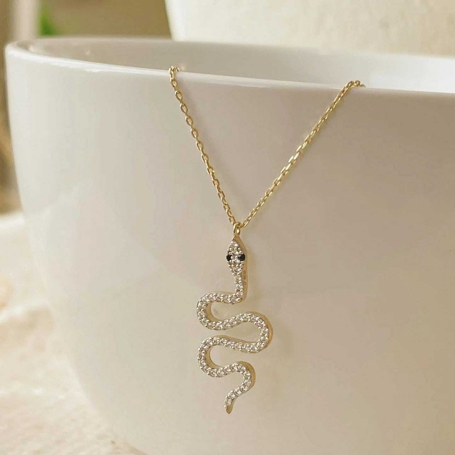 Necklaces Salty | Slytherin Serpent Necklace