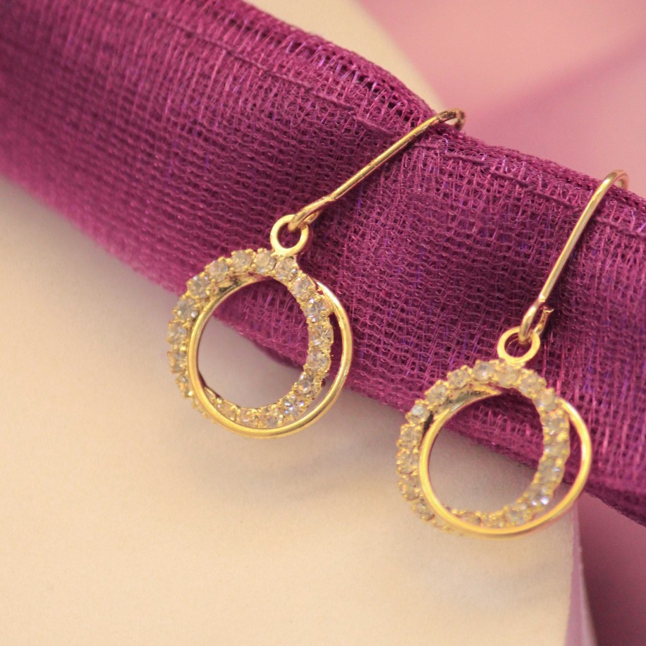 Earrings Salty | Zirconia Hollow Glam Earrings