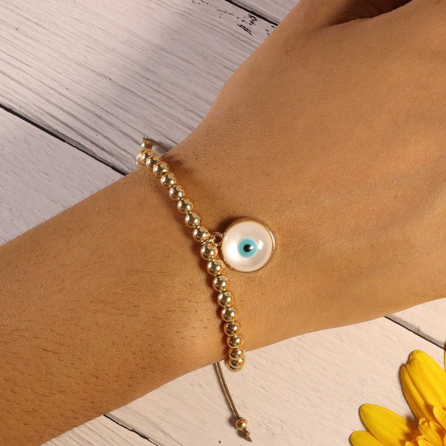 Bracelets Salty | Golden Retro Evil Eye Bracelet