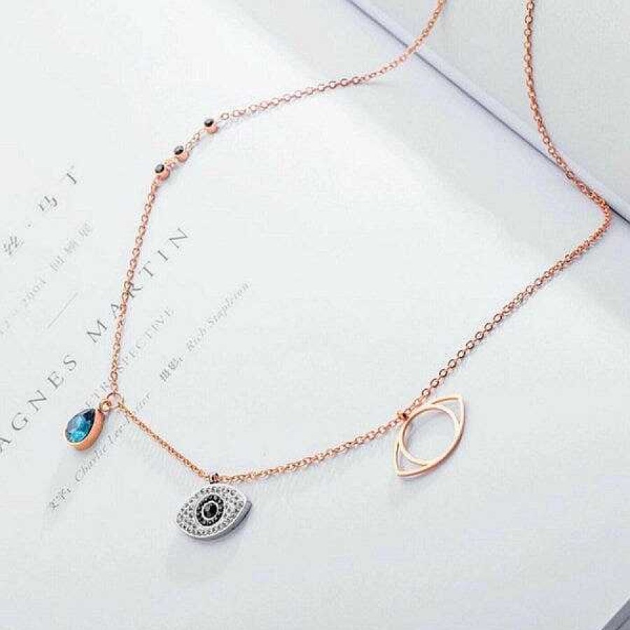 Necklaces Salty | Sapphire Evil Eye Necklace