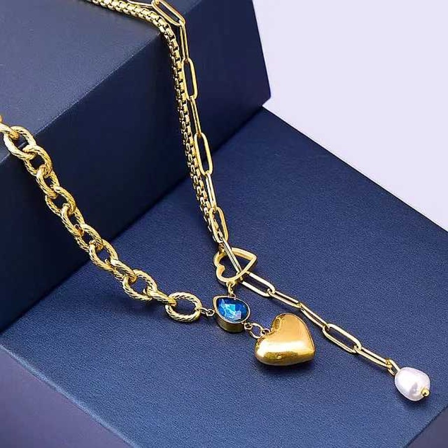 Necklaces Salty | Perlee Heart Necklace