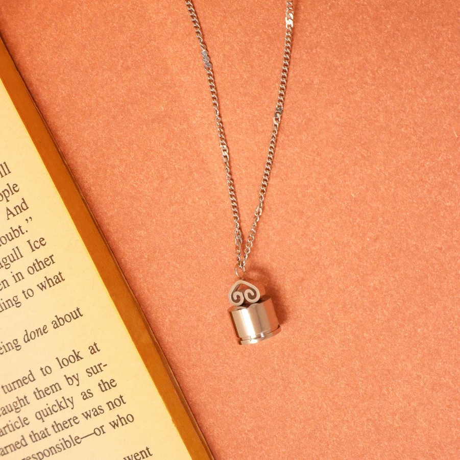 Necklaces Salty | Antique Silver Lock Necklace