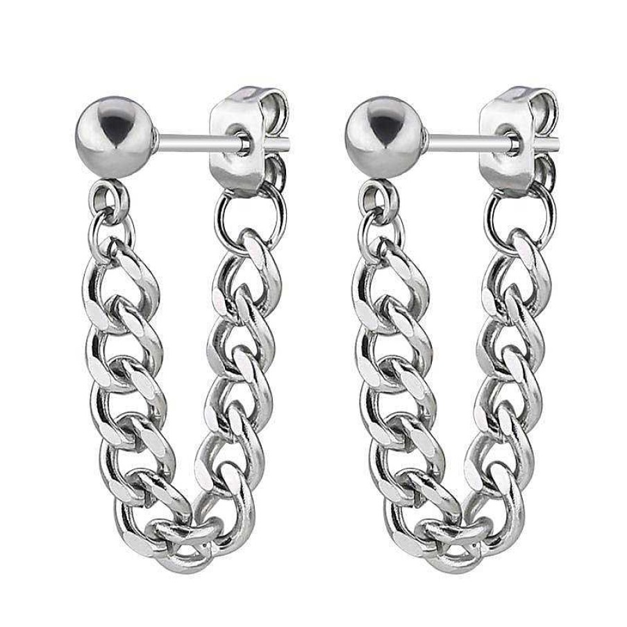 Mens Earrings Salty | Meiko Chained Studs